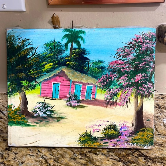 Vintage acrylic watercolor art